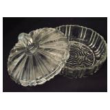 Vintage Crystal and Clear Glass Vases and Covered Candy Dish