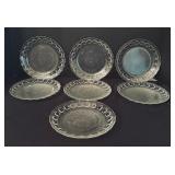 Seven Vintage Apple Accented Glass Plates by Ocean