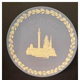 Wedgwood Jasperware Christmas 1969 and 1970 Plates with Candle Holders