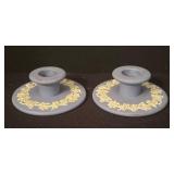 Wedgwood Jasperware Christmas 1969 and 1970 Plates with Candle Holders