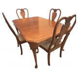 Elegant Vintage Dining Room Table with Four Chairs from Dayton Hudson