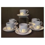 Wedgwood Jasperware Demitasse Cups with Saucers