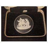 Wedgwood Black Jasperware Sterling Silver Accented Brooch