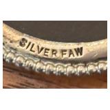 Wedgwood Black Jasperware Sterling Silver Accented Brooch