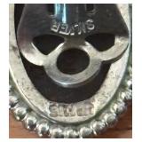 Wedgwood Black Jasperware Embossed Sterling Silver Accented Clip on Earrings