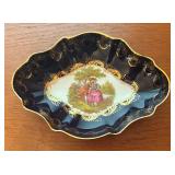 Beautiful Romantic 22k Gold Accented Dish by Limoges Castel of France