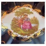 Beautiful Romantic 22k Gold Accented Dish by Limoges Castel of France