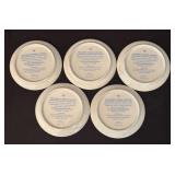 Five Adorable Plates by The Berta Hummel Museum Miniature Plate Collection