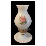 Pretty Vintage Milk Glass Hurricane Lamp