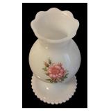 Pretty Vintage Milk Glass Hurricane Lamp