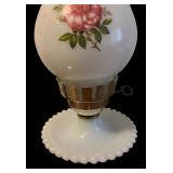 Pretty Vintage Milk Glass Hurricane Lamp