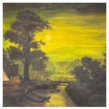 "Moonlight" Original Painting on Board by Ralph Albert Blakelock