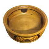 Beautiful Inlaid Wood Pedestal Bowl