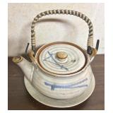 Pretty Petite Pottery Teapot with Under Plate