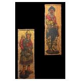 Vintage J.P. Hanson Burlap Folk Art