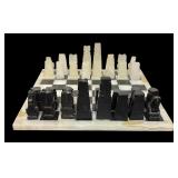 Gorgeous Vintage Onyx and Marble Chess Set