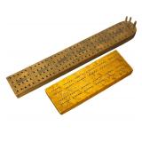 Two Vintage Cribbage Boards