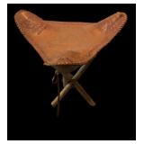 Vintage Leather Tripod Chair