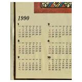 Vintage 1990 Sadao Watanabe Framed Calendar