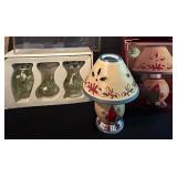 Lenox Decor Vases and Christmas Candle Lamp