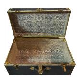 Wonderful Vintage Metal Mounted Steamer Trunk