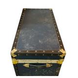 Wonderful Vintage Metal Mounted Steamer Trunk