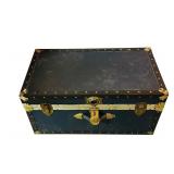 Wonderful Vintage Metal Mounted Steamer Trunk