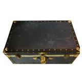 Wonderful Vintage Metal Mounted Steamer Trunk
