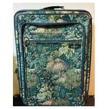 Lovely Vintage Tapestry Floral Suitcase and Sleek Neutral Carry On