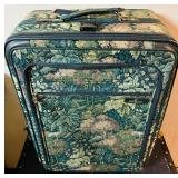 Lovely Vintage Tapestry Floral Suitcase and Sleek Neutral Carry On
