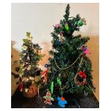 Pair of Petite Decorated Christmas