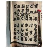 Vintage Japanese Fabric Tapestry Wall Hanging / Curtain