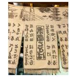 Vintage Japanese Fabric Tapestry Wall Hanging / Curtain