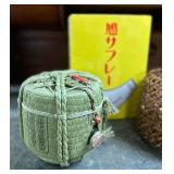 Asian Lot including Japanese Sake Barrel Auspicious Jar, Metal Box, Chicken Coop and More!