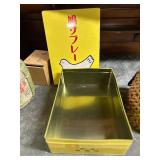 Asian Lot including Japanese Sake Barrel Auspicious Jar, Metal Box, Chicken Coop and More!