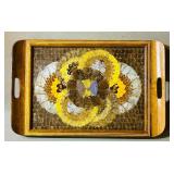 1940s Daniel Teixeira Brazilian Butterfly Tray with Wood Marquetry Detail
