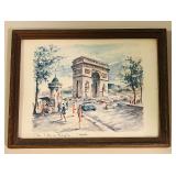 Framed, Signed Print of "The Arc de Triomphe"