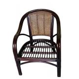Vintage Barley Twist Rattan and Wicker Back Armchair