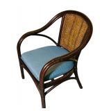 Vintage Barley Twist Rattan and Wicker Back Armchair