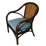 Vintage Barley Twist Rattan and Wicker Back Armchair