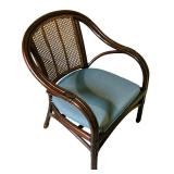 Vintage Barley Twist Rattan and Wicker Back Armchair
