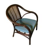 Vintage Barley Twist Rattan and Wicker Back Armchair