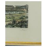 Late 19th Century German Framed Lithograph Signed Print View of the Eiserner Steg in Frankfurt