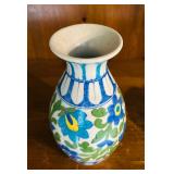 Handcrafted Vase and Matching Ashtray with Floral Pattern from India