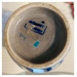 Handcrafted Vase and Matching Ashtray with Floral Pattern from India