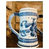 Set of Four Vintage Dutch Delft Ceramic HeineKen Steins