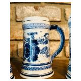 Set of Four Vintage Dutch Delft Ceramic HeineKen Steins