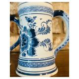 Set of Four Vintage Dutch Delft Ceramic HeineKen Steins