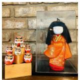 Asian Travel Souvenirs, Including Daruma Dolls, Japanese Kimekomi Doll and More!