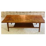 Vintage Mid Century Modern Wooden Coffee Table with Tiered Design